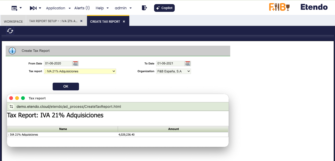 Create Tax Report