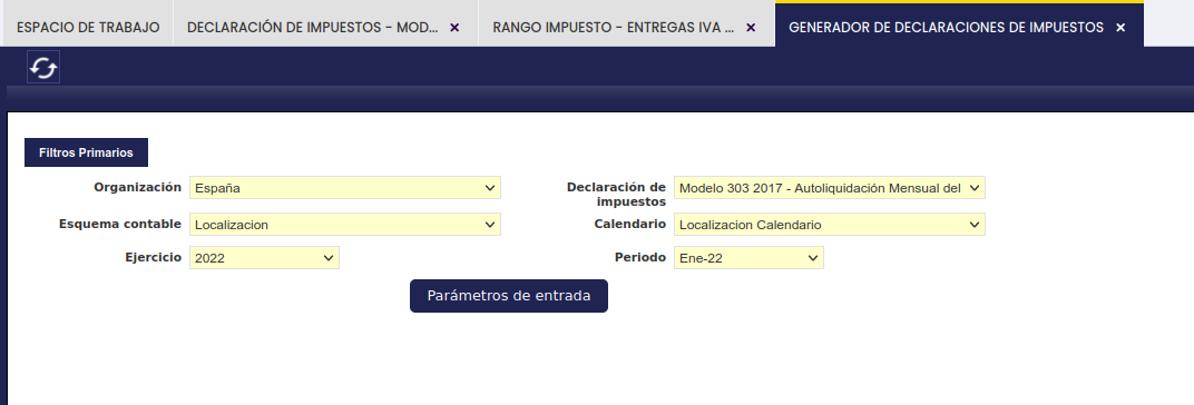 Generador de declaraciones - Datos genéricos