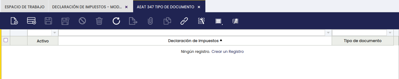 AEAT347 Tipo de documento